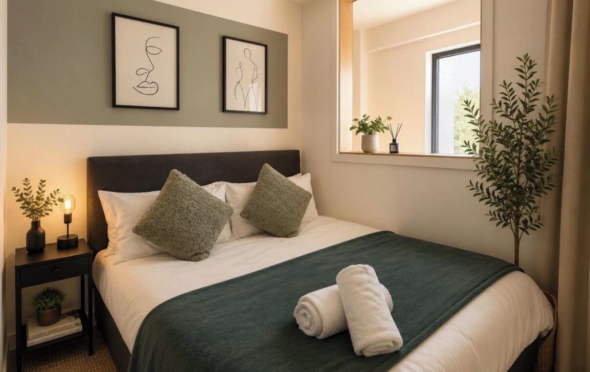 2 bedrooms, iron/ironing board, WiFi, bed sheets