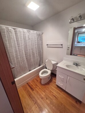 Secador de cabelo, toalhas de banho, sabonete, papel higiênico