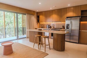 Coffee/tea maker, fridge, microwave, oven - Luxury 1BR Aflora Retreat in Aldea Zama with  pool (Tulum)