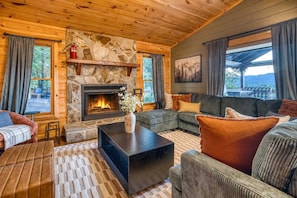 TV, fireplace, table football, offices - Mountain Views | Sauna | Hot Tub | Movie Theater (Blue Ridge)