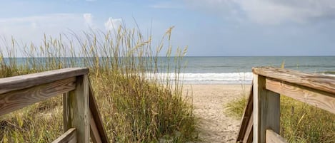 Beach nearby, sun-loungers