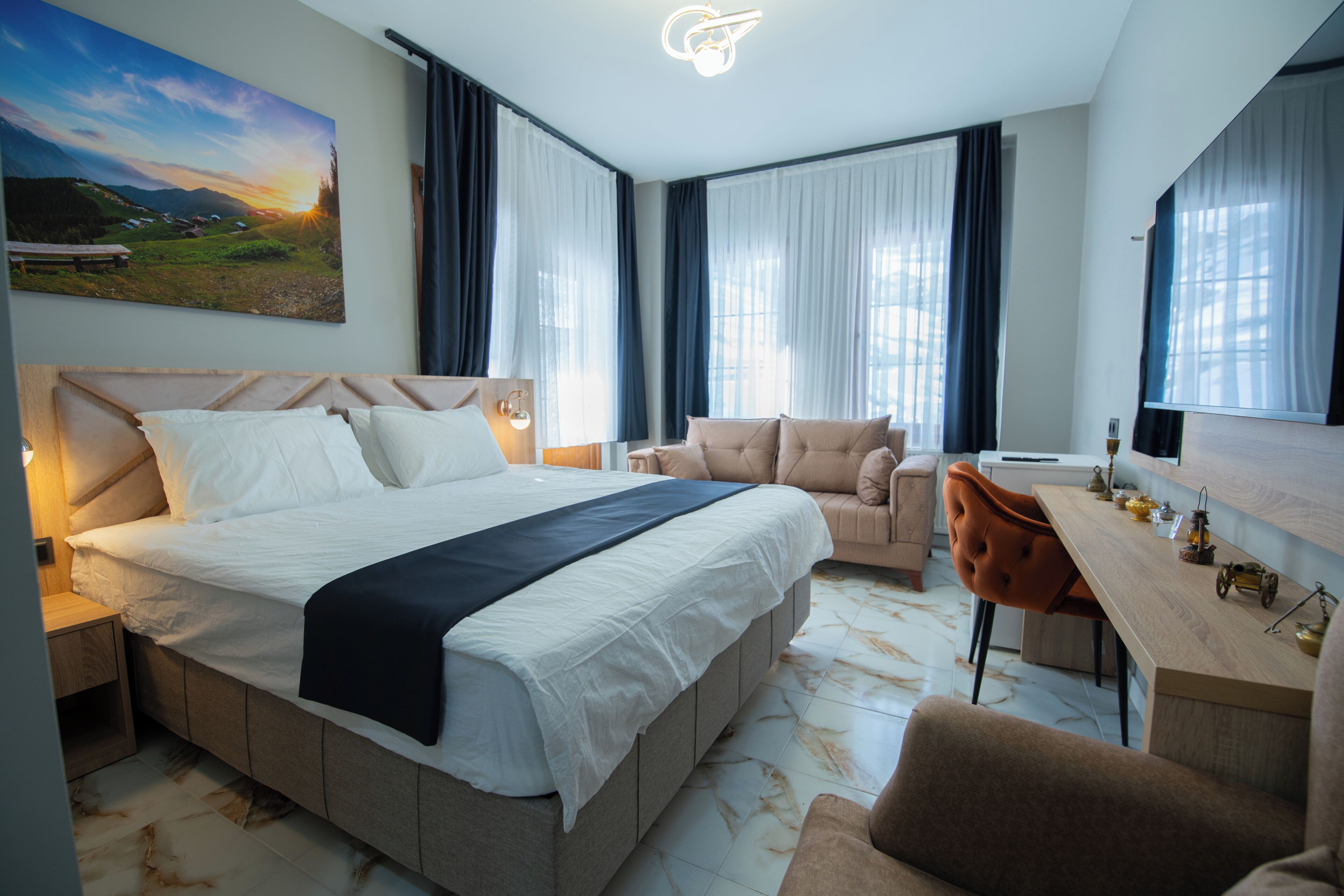 In-room safe, desk, laptop workspace, blackout drapes