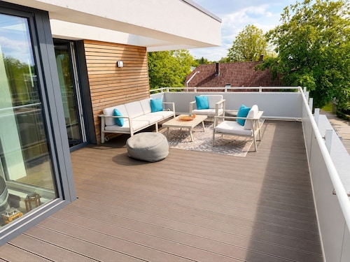 Exclusive 130-square-meter duplex penthouse apartment with a large rooftop terrace