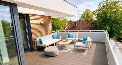 Exclusive 130-square-meter duplex penthouse apartment with a large rooftop terrace