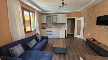 Apartment, 2 Bedrooms, Balcony, City View | Living area