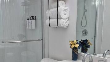 Asciugacapelli, asciugamani, sapone, shampoo