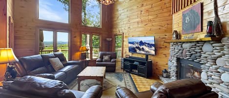 Smart TV, fireplace, video games