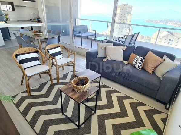 Apartment | Living area - Rbk Amplio Dpto Familiar con linda vista (Concón)