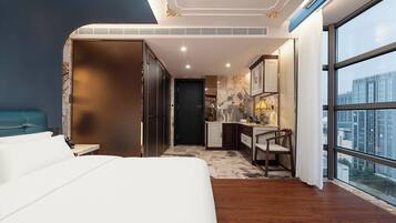 Family Twin Room, City View | Desk, laptop workspace, blackout drapes, free WiFi