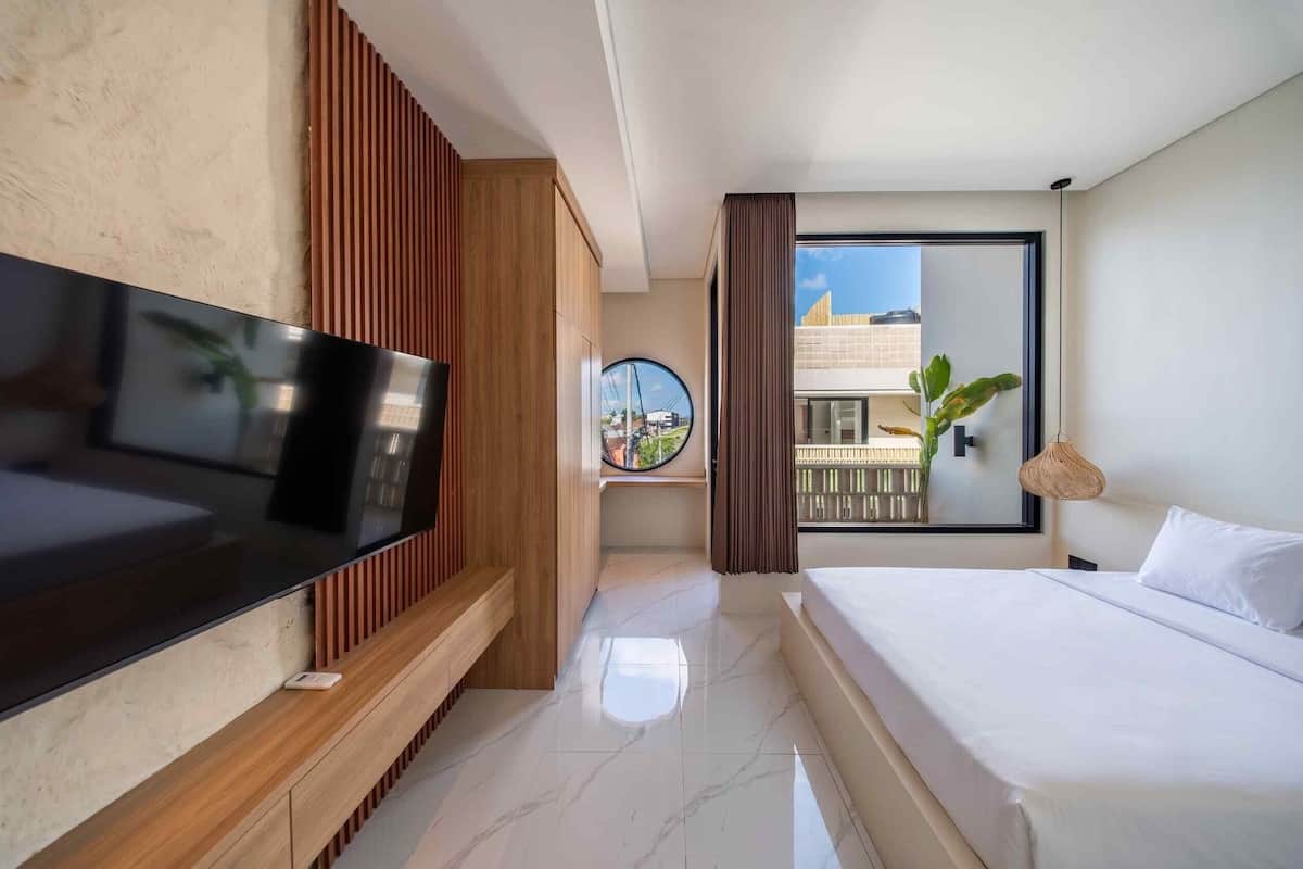 Departamento Confort, 1 cama Queen size, aire acondicionado | Caja de seguridad en la habitación y escritorio