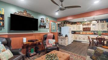Smart TV, DVD player, books