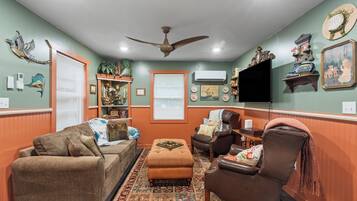 Smart TV, DVD player, books