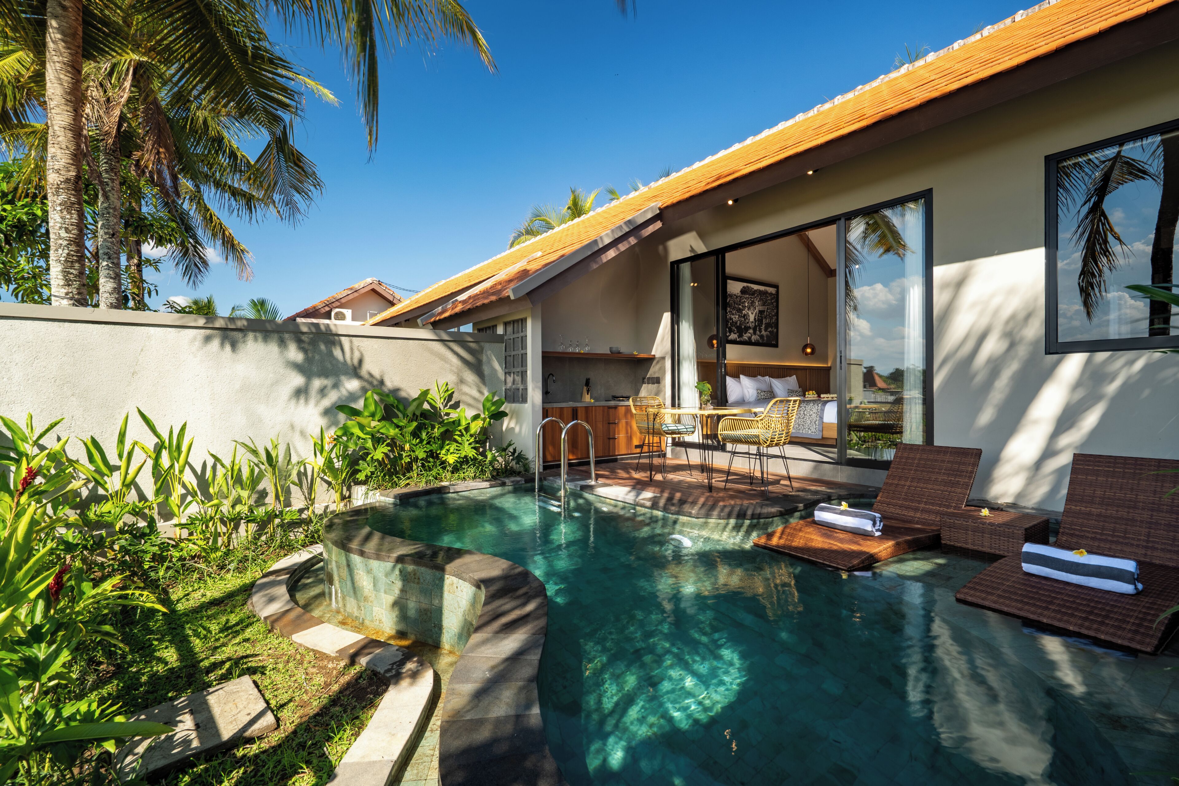 Villa, patio, vue sur la piscine | Cuisine privée