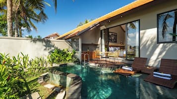 Villa, patio, vue sur la piscine | Cuisine privée
