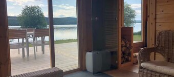 Lakefront house with a sauna, private dock, and rowboat
