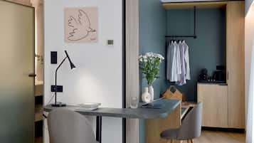 Desk, iron/ironing board (on request), WiFi (free)