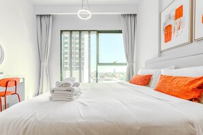 Iron/ironing board, WiFi, bed sheets - HAVN - 1 Bedroom in Olivo Park, JVC (Dubai)