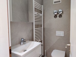 Ducha, toallas, papel higiénico