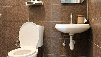 Douche, séchoir à cheveux, bidet, serviettes fournies