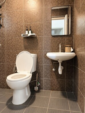 Dusche, Haartrockner, Bidet, Handtücher
