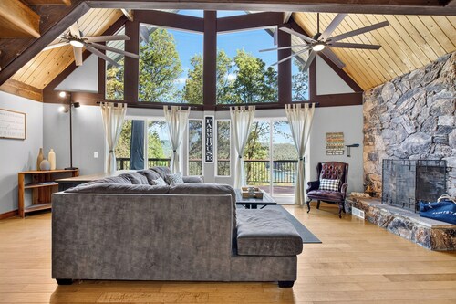 A-Frame + Game Room | Deck Dining + Firepit + Lake Views | North Bay Chalet