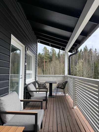 Stylish two-storey home, parking and sauna
