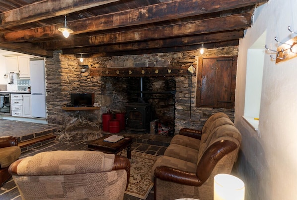 Fernseher, Kamin