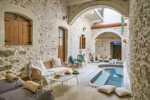 Villa | Pool - Kamares Villa, a 1912 Stonebuilt Estate With Heated Pool! (Mylopotamos)