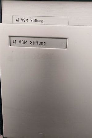 A control panel with the label '41 VSM Stiftung'. - Bristol 41 Appartement/Fewo, Dusche oder Bad, WC, 4-Bettwohnung by Interhome (Arosa)