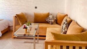 Comfort Penthouse, Balcony, Garden View | Living area - WOW beach house (Imsouane)
