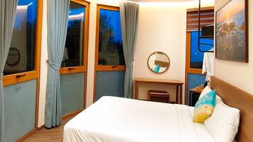 In-room safe, desk, laptop workspace, blackout drapes