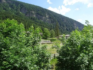 A mountainous landscape with dense forest and a few buildings. - Leuca 31 # 2-bed apartment, Dusche, WC 2-Bettwohnung, Dusche, WC by Interhome (Leukerbad)