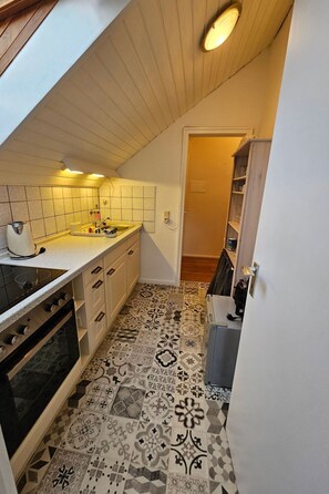 Kühlschrank, Mikrowelle, Ofen, Kochgeschirr/Geschirr/Besteck