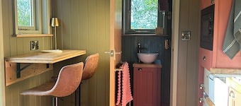 Shepherd's Hut with mountain and valley views on the Mach Loop flightpath