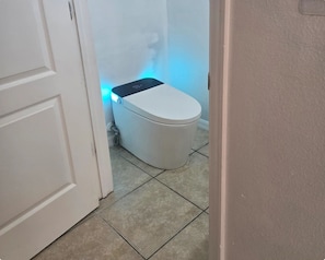 Secador de pelo, toallas, jabón y papel higiénico