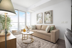 Apartment, Balkon, Stadtblick | Wohnbereich