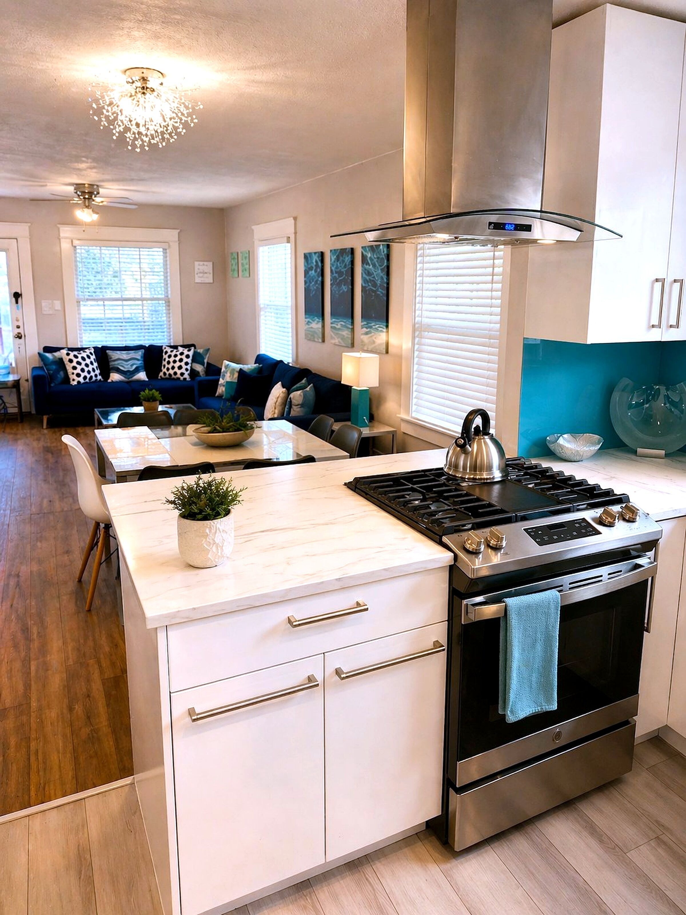 Fridge, microwave, stovetop, dishwasher