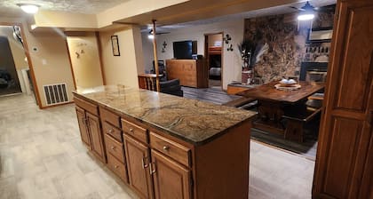 Lake Wishes is a 3 bedroom 1
bathroom lower unit in a beautiful double A frame.