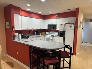 Coffee/tea maker, fridge, microwave, oven - Ground Level Condo 3 Community Pools and Tennis (Rehoboth Beach)