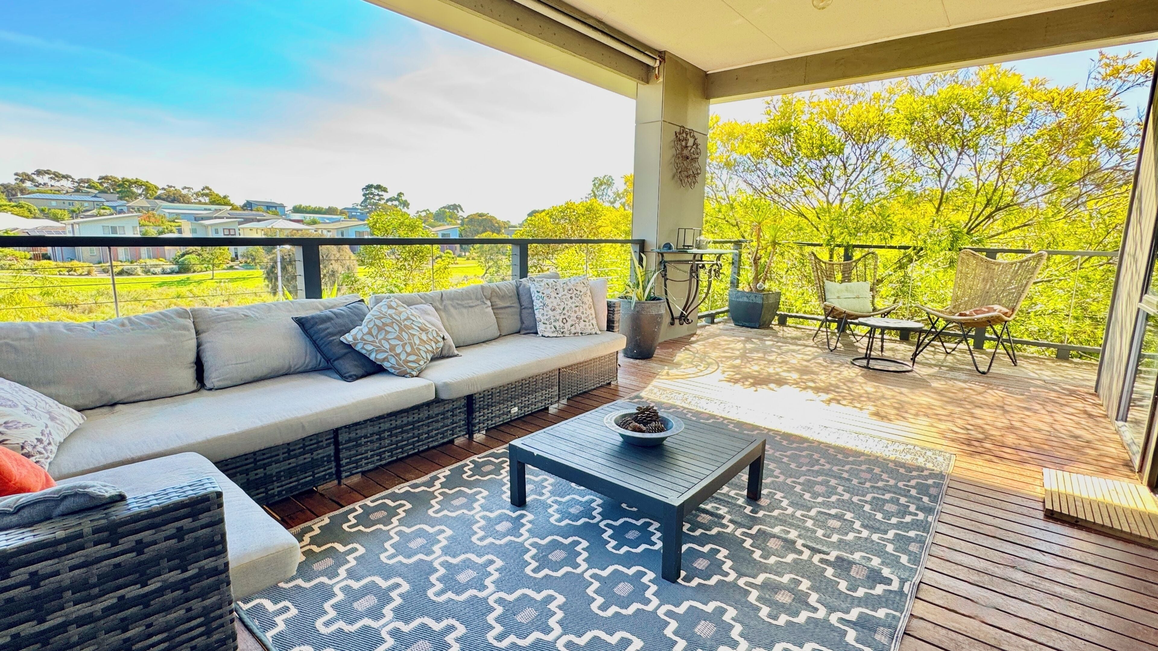 Casa luxo, 3 quartos, aceita animais de estimação, vista para o lago | Terraço/pátio