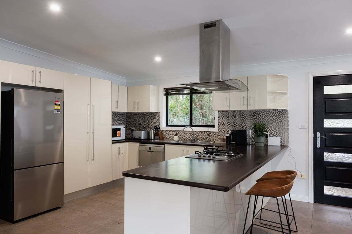 Fridge, microwave, oven, toaster