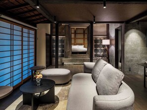 Traditional House, 5 Bedrooms, Kitchen, Garden View | Living area - Kuraha Machiya House (Kanazawa)