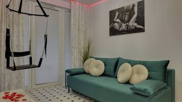 Apartamento Confort, balcón | Zona de estar