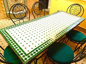 Dining - Private luxury Riad Ayman with a hot tub, secure parking, and three swimming pools. (Marrakech)