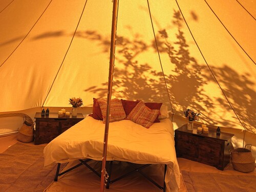 Stunning Bell tent, The pink Lady. Set in the Somerset countryside