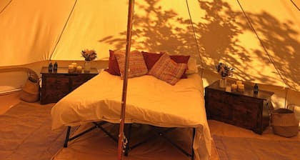 Stunning Bell tent, The pink Lady. Set in the Somerset countryside