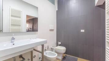 Dusche, Haartrockner, Bidet, Handtücher