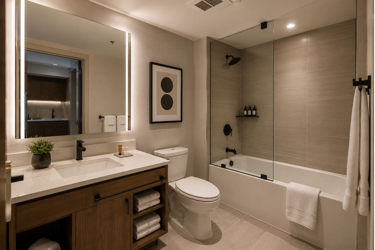 Standard Studio | Bathroom | Free toiletries, hair dryer, towels, soap
