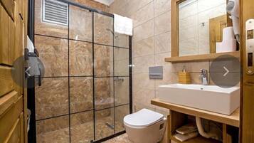 Dusche, Handtücher, Seife, Shampoo