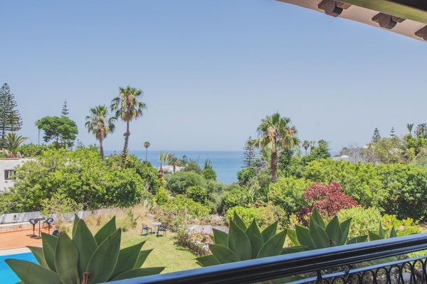 Beautiful sea views from the upstairs terrace.